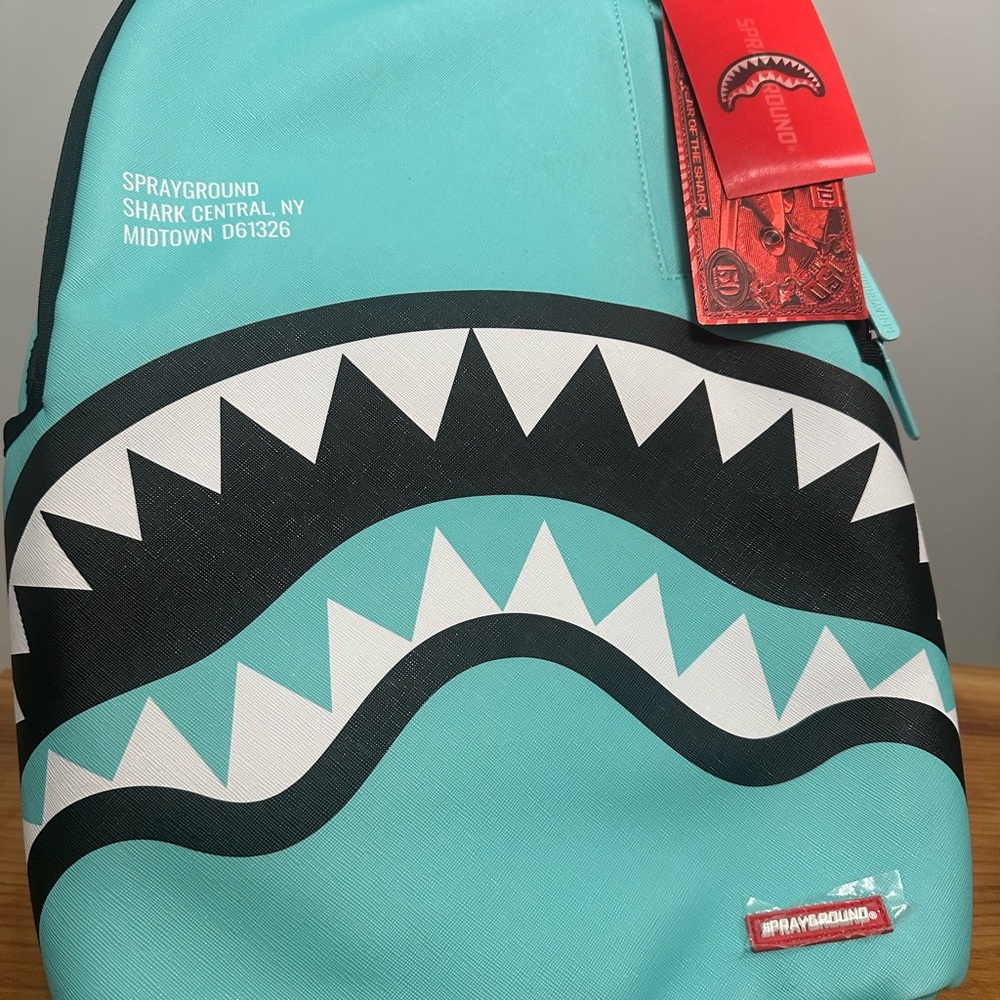 NWT Sprayground Limited Edition Backpack - Blue - Vegan Leather - Picture 7 of 12